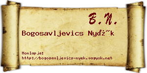 Bogosavljevics Nyék névjegykártya